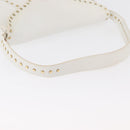 CELINE Shoulder Bag Leather Gold White Auth 179057-7