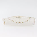 CELINE Shoulder Bag Leather Gold White Auth 179057-5