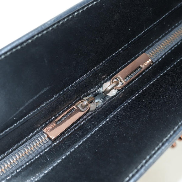 FENDI Zucchino Canvas Hand Bag Brown Silver Auth 179058V