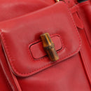 GUCCI Bamboo Backpack Leather Red Gold 003 2058 0016 Auth 179059A-18