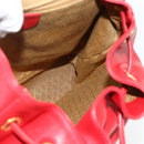 GUCCI Bamboo Backpack Leather Red Gold 003 2058 0016 Auth 179059A-21