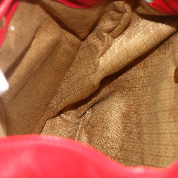 GUCCI Bamboo Backpack Leather Red Gold 003 2058 0016 Auth 179059A