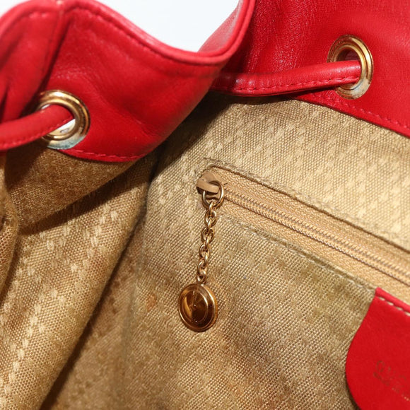 GUCCI Bamboo Backpack Leather Red Gold 003 2058 0016 Auth 179059A