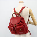 GUCCI Bamboo Backpack Leather Red Gold 003 2058 0016 Auth 179059A-26