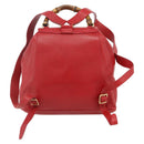 GUCCI Bamboo Backpack Leather Red Gold 003 2058 0016 Auth 179059A-2