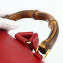 GUCCI Bamboo Backpack Leather Red Gold 003 2058 0016 Auth 179059A-8