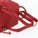 GUCCI Bamboo Backpack Leather Red Gold 003 2058 0016 Auth 179059A-9