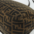 FENDI Zucca Canvas Mamma Baguette Shoulder Bag Black Brown Auth 179060V-16
