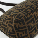 FENDI Zucca Canvas Mamma Baguette Shoulder Bag Black Brown Auth 179060V-17
