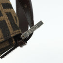 FENDI Zucca Canvas Mamma Baguette Shoulder Bag Black Brown Auth 179060V-9