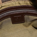 FENDI Zucca Canvas Mamma Baguette Shoulder Bag Black Brown Auth 179060V-18