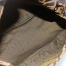 FENDI Zucca Canvas Mamma Baguette Shoulder Bag Black Brown Auth 179060V-10