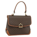 CELINE Macadam Canvas Hand Bag PVC Leather Gold Brown Auth 179062-1