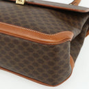 CELINE Macadam Canvas Hand Bag PVC Leather Gold Brown Auth 179062-15