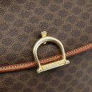 CELINE Macadam Canvas Hand Bag PVC Leather Gold Brown Auth 179062-18