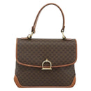 CELINE Macadam Canvas Hand Bag PVC Leather Gold Brown Auth 179062-13