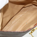 CELINE Macadam Canvas Hand Bag PVC Leather Gold Brown Auth 179062-23