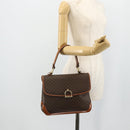 CELINE Macadam Canvas Hand Bag PVC Leather Gold Brown Auth 179062-24