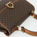 CELINE Macadam Canvas Hand Bag PVC Leather Gold Brown Auth 179062-6