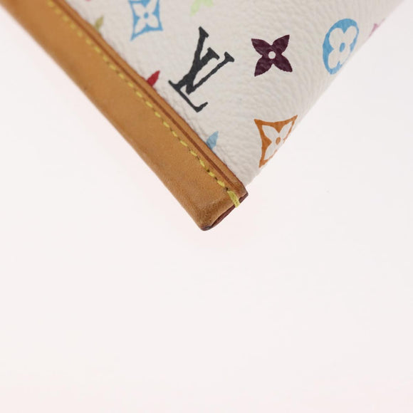 LOUIS VUITTON Monogram Multicolore Berlango Geldbörse Weiß M58028 LV Auth 179065V