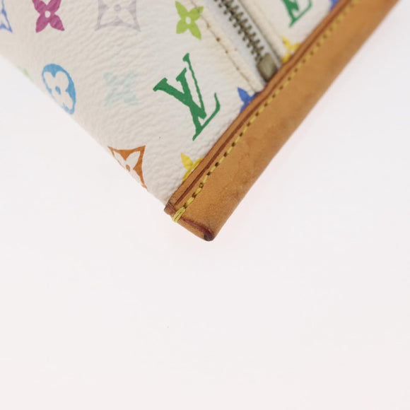 LOUIS VUITTON Monogram Multicolore Berlango Geldbörse Weiß M58028 LV Auth 179065V