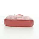 Christian Dior Cannage Chain Phone Pouch Bag Lamb Skin Pink Gold Auth 179066M-5