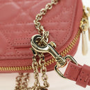 Christian Dior Cannage Chain Phone Pouch Bag Lamb Skin Pink Gold Auth 179066M-19