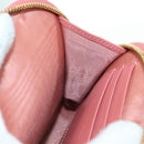 Christian Dior Cannage Chain Phone Pouch Bag Lamb Skin Pink Gold Auth 179066M-23