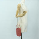 Christian Dior Cannage Chain Phone Pouch Bag Lamb Skin Pink Gold Auth 179066M-25