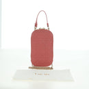 Christian Dior Cannage Chain Phone Pouch Bag Lamb Skin Pink Gold Auth 179066M-12