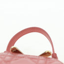 Christian Dior Cannage Chain Phone Pouch Bag Lamb Skin Pink Gold Auth 179066M-14