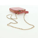 Christian Dior Cannage Chain Phone Pouch Bag Lamb Skin Pink Gold Auth 179066M-8