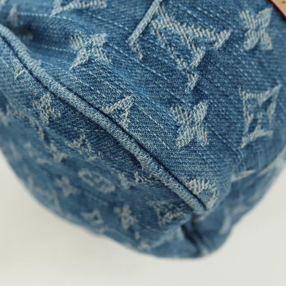 LOUIS VUITTON Monogram Denim Papillon MM Hand Bag Blue M46830 LV Auth 179081SM