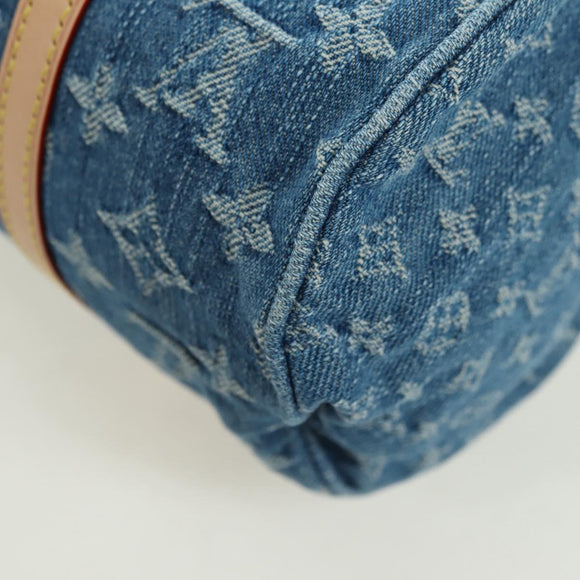 LOUIS VUITTON Monogram Denim Papillon MM Hand Bag Blue M46830 LV Auth 179081SM