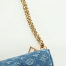 LOUIS VUITTON Monogram Denim Papillon MM Hand Bag Blue M46830 LV Auth 179081SM-18