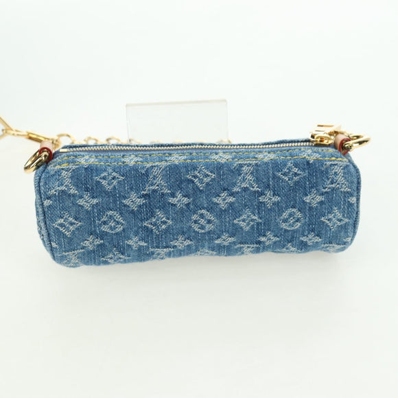 LOUIS VUITTON Monogram Denim Papillon MM Hand Bag Blue M46830 LV Auth 179081SM