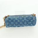 LOUIS VUITTON Monogram Denim Papillon MM Hand Bag Blue M46830 LV Auth 179081SM-20