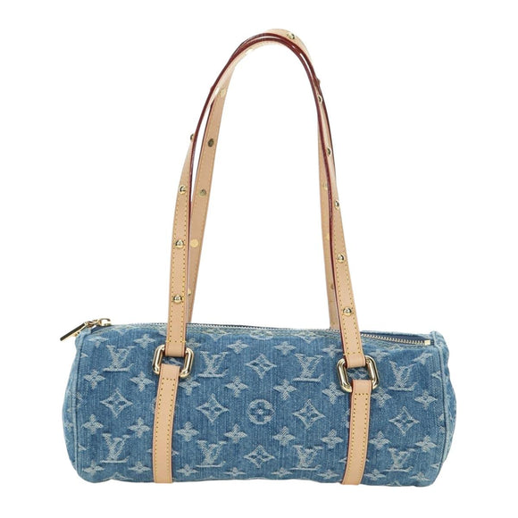 LOUIS VUITTON Monogram Denim Papillon MM Hand Bag Blue M46830 LV Auth 179081SM