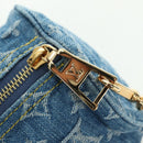 LOUIS VUITTON Monogram Denim Papillon MM Hand Bag Blue M46830 LV Auth 179081SM-10