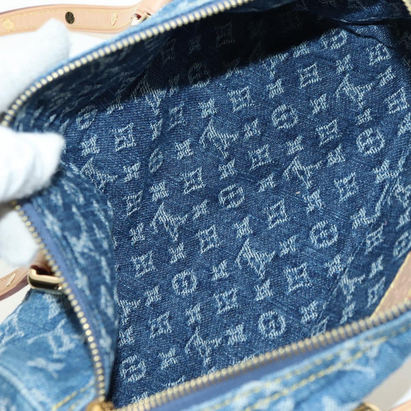 LOUIS VUITTON Monogram Denim Papillon MM Hand Bag Blue M46830 LV Auth 179081SM