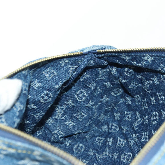 LOUIS VUITTON Monogram Denim Papillon MM Hand Bag Blue M46830 LV Auth 179081SM