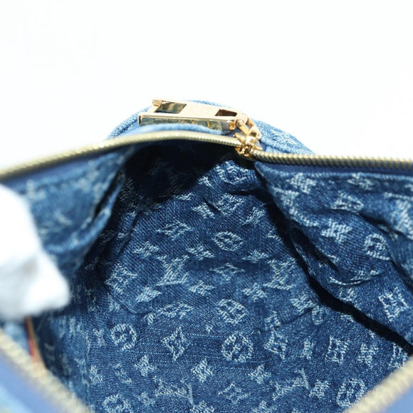 LOUIS VUITTON Monogram Denim Papillon MM Hand Bag Blue M46830 LV Auth 179081SM