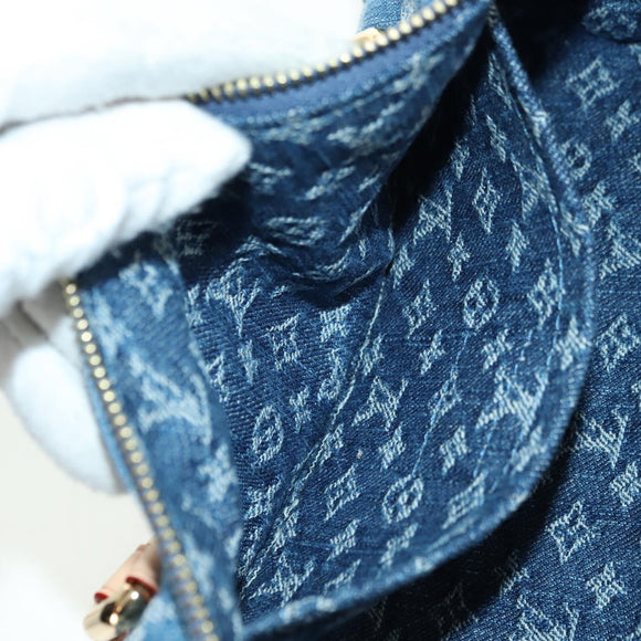 LOUIS VUITTON Monogram Denim Papillon MM Hand Bag Blue M46830 LV Auth 179081SM