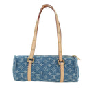 LOUIS VUITTON Monogram Denim Papillon MM Hand Bag Blue M46830 LV Auth 179081SM-2