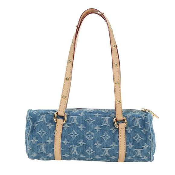 LOUIS VUITTON Monogram Denim Papillon MM Hand Bag Blue M46830 LV Auth 179081SM