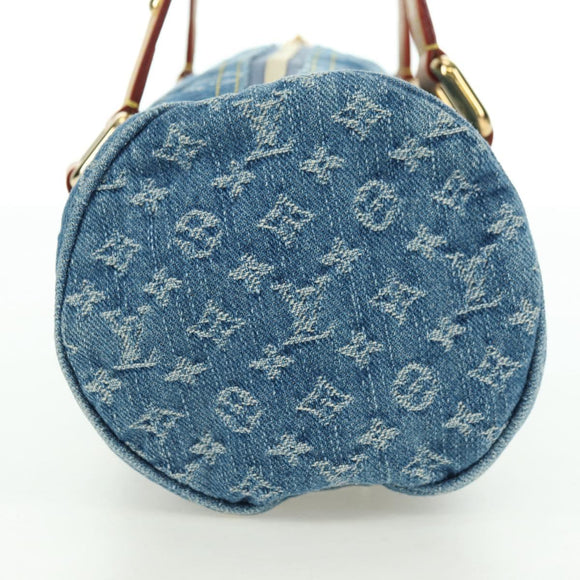 LOUIS VUITTON Monogram Denim Papillon MM Hand Bag Blue M46830 LV Auth 179081SM