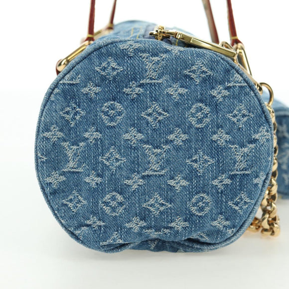 LOUIS VUITTON Monogram Denim Papillon MM Hand Bag Blue M46830 LV Auth 179081SM