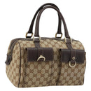 GUCCI GG Canvas Abbey Hand Bag Beige Gold 153026 Auth 179083-1