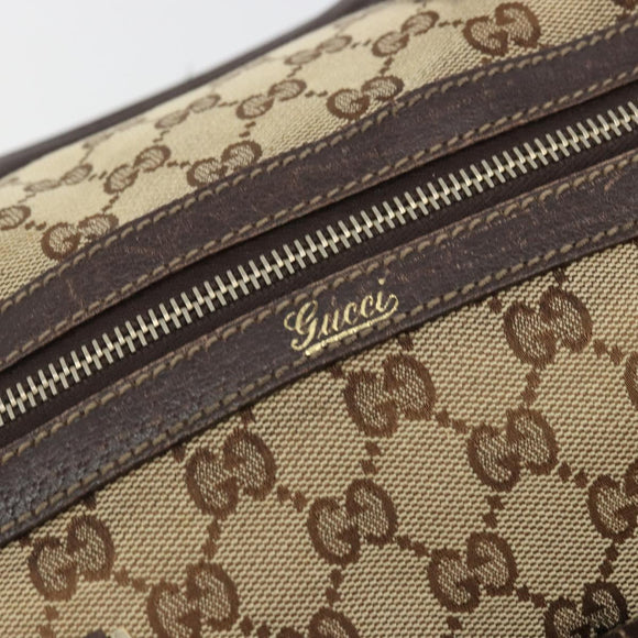GUCCI GG Canvas Abbey Hand Bag Beige Gold 153026 Auth 179083