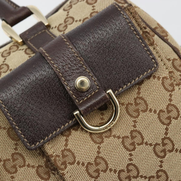 GUCCI GG Canvas Abbey Hand Bag Beige Gold 153026 Auth 179083